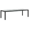 vidaXL Masă grădină negru 250x100x75 cm sticlă securizată & poliratan