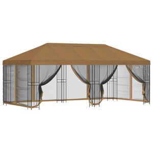 vidaXL Pavilion cu panouri laterale 6 x 3 m Bej Poliester și oțel 190