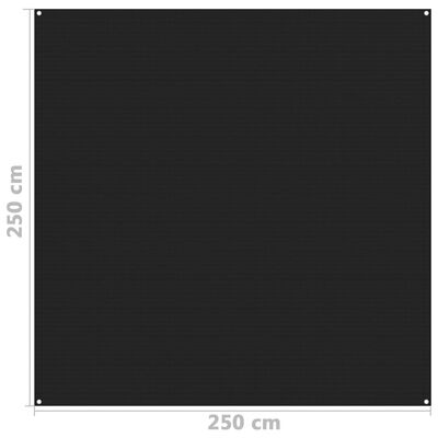 vidaXL Covor pentru cort, negru, 250x250 cm