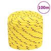 vidaXL Fr&acirc;nghie de barcă, galben, 16 mm, 100 m, polipropilenă
