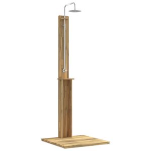 vidaXL Duș exterior 217 cm Lemn masiv de acacia și oțel inoxidabil Alb