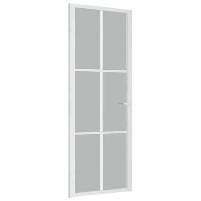 vidaXL Ușă de interior, 76x201,5 cm, alb, sticlă mată și aluminiu