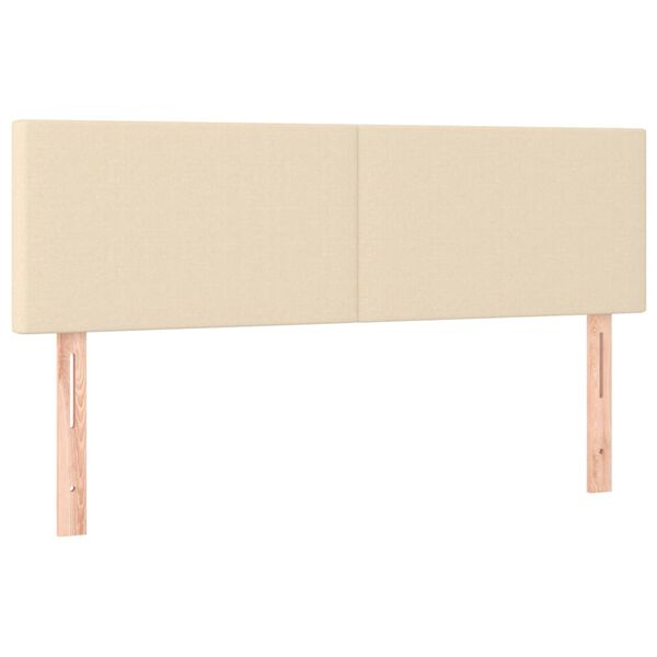 vidaXL Tăblii de pat, crem, 144x5x78/88 cm, textil