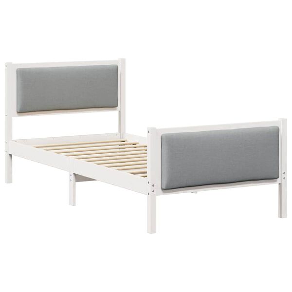 vidaXL Cadru de pat cu headboard Gri deschis 100 x 200 cm țesătură