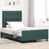 vidaXL Pat cu arcuri cu headboard Verde &icirc;nchis 120 x 190 cm Catifea