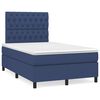 vidaXL Pat box spring cu saltea, albastru, 120x200 cm, textil