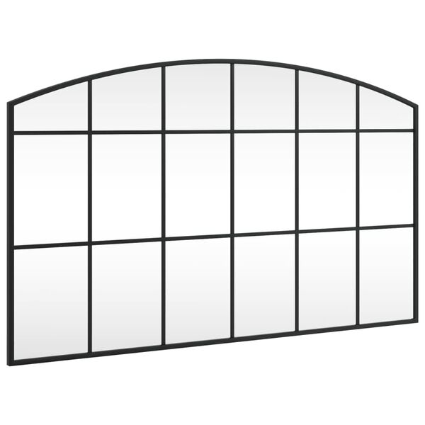 vidaXL Oglindă de perete, negru, 100x60 cm, arcuită, fier