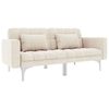 vidaXL Canapea extensibilă, crem, material textil