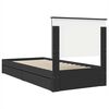 vidaXL Pat cu storage cu headboard Negru 75 x 190 cm Lemn compozit