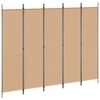 vidaXL Separator de cameră cu 5 panouri Bej 250 x 200 cm Țesătură