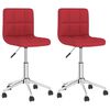 vidaXL Scaune de bucătărie pivotante, 2 buc., roșu vin, textil