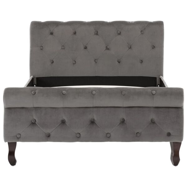 vidaXL Cadru de pat, gri, 100 x 200 cm, catifea