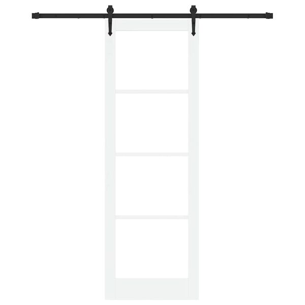 vidaXL Ușă glisantă Alb și negru 78 x 232 cm