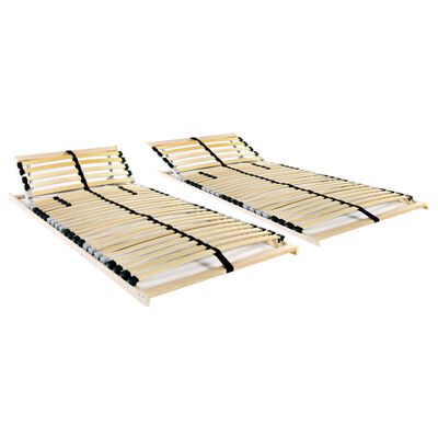 vidaXL Baze de pat cu șipci, 2 buc., 28 șipci, 7 zone, 90 x 200 cm