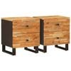 vidaXL Dulap de noapte 2 buc. Maro 40 x 33 x 46 cm Lemn de mango solid