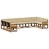 vidaXL Set de canapele de exterior cu pernă 10 pcs Natural și Bej