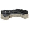 vidaXL Set de canapea cu pernă 8 pcs Gri deschis poliratan