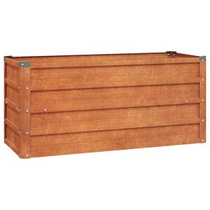 vidaXL Strat &icirc;nălțat de grădină, ruginiu, 100x40x45 cm, oțel corten
