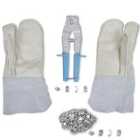vidaXL Set accesorii sârmă ghimpată, aplicator cleme, mănuși/200 cleme