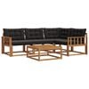 vidaXL Set de canapele de exterior 5 buc. 4-Locuri Natural și Negru