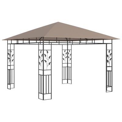 vidaXL Pavilion cu plasă anti-țânțari&lumini LED,gri taupe, 3x3x2,73 m
