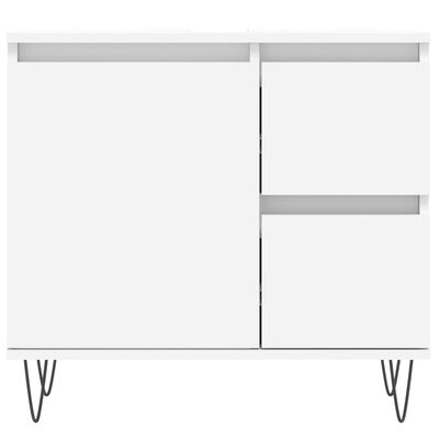 vidaXL Set mobilier de baie, 3 piese, alb, lemn compozit