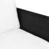 vidaXL Set mobilier de grădină cu perne, 3 piese, negru, poliratan