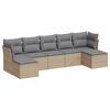 vidaXL Set canapele de grădină, 7 piese, cu perne, bej, poliratan