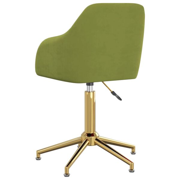 vidaXL Scaun de bucătărie pivotant, verde deschis, catifea