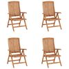 vidaXL Scaune de grădină rabatabile cu perne 4 buc., lemn masiv de tec