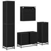 vidaXL Set de mobilier pentru baie 4 pcs Stejar Negru Lemn compozit