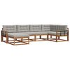 vidaXL Set de canapele de exterior 6 buc. Natural și gri deschis