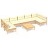 vidaXL Set mobilier de grădină cu perne crem, 8 piese, lemn masiv pin