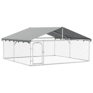 vidaXL Padoc pentru c&acirc;ini de exterior, cu acoperiș, 300x300x150 cm