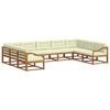 vidaXL Set de canapele de exterior 9 buc. Natural și Crem