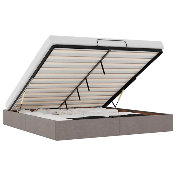 vidaXL Cadru pat otoman fără saltea Taupe 180x200 cm țesătură