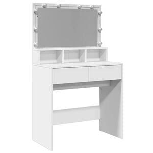 vidaXL Masă de toaletă cu LED, alb, 80x41x134,5 cm