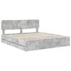 vidaXL Cadru de pat cu headboard Gri Beton 180 x 200 cm Lemn prelucrat