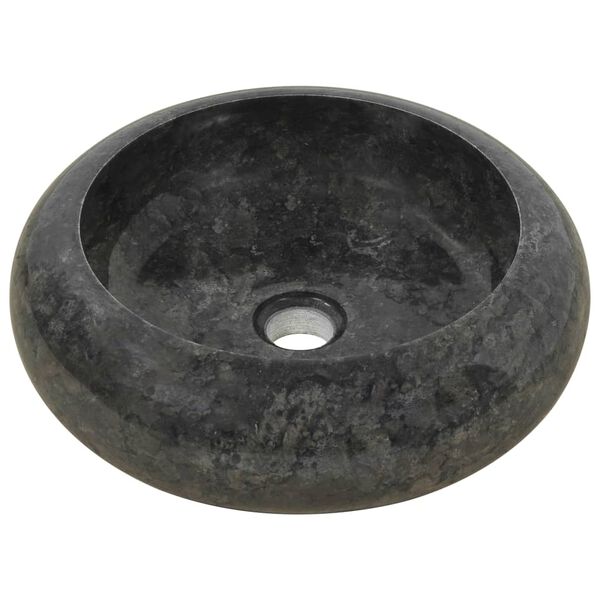 vidaXL Chiuvetă, negru, 40 x 12 cm, marmură