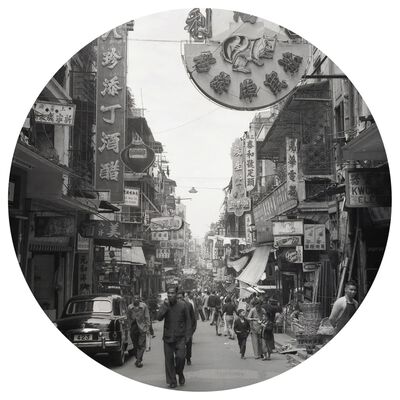 WallArt Tapet în formă de cerc „Hong Kong the Old Days”, 190 cm