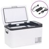 vidaXL Cutie frigorifică cu m&acirc;ner și adaptor negru&alb 25 L PP și PE