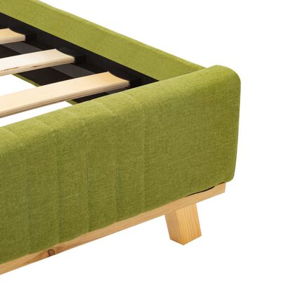 vidaXL Cadru de pat cu LED, verde, 120 x 200 cm, material textil