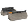 vidaXL Set canapele de grădină, 7 piese, cu perne, gri, poliratan