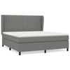 vidaXL Pat box spring cu saltea, gri &icirc;nchis, 180x200 cm, textil