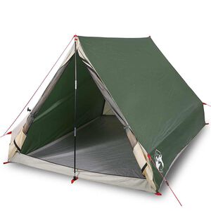 vidaXL Cort de camping cu cadru A, 2 persoane, verde, impermeabil
