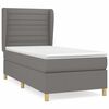 vidaXL Pat box spring cu saltea, gri &icirc;nchis, 80x200 cm, textil