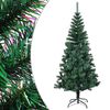 vidaXL Brad de Crăciun artificial cu v&acirc;rfuri irizate verde 210 cm PVC