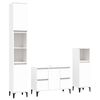 vidaXL Set mobilier de baie, 3 piese, alb, lemn compozit