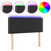 vidaXL Tăblie de pat cu LED, negru, 90x5x78/88 cm, piele ecologică