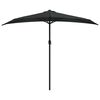 vidaXL Umbrelă de balcon tijă aluminiu negru 270x144x222cm semicerc